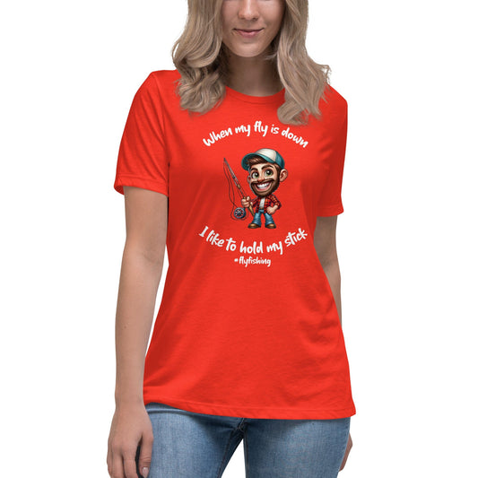 Liberty & Lead Apparel Poppy / S I Like to Hold My Stick - Women's Relaxed T-Shirt