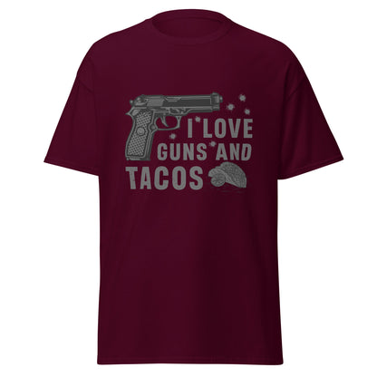 Liberty & Lead Apparel Maroon / S I Love Guns and Tacos 2 - Men's Classic Tee