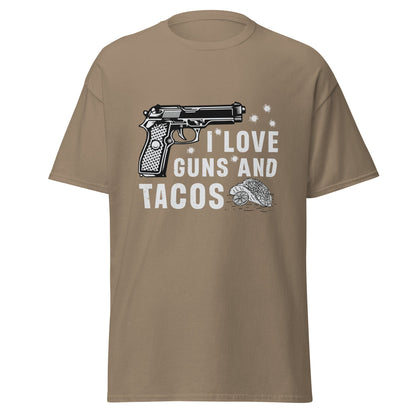 Liberty & Lead Apparel Brown Savana / S I Love Guns and Tacos 2 / Tacos and Guns / But First Tacos  - Men's Classic Tee