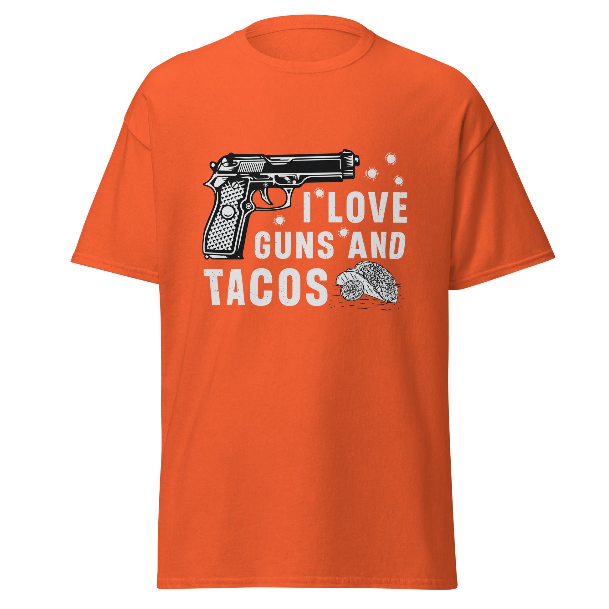 Liberty & Lead Apparel Orange / S I Love Guns and Tacos 2 / Tacos and Guns / But First Tacos  - Men's Classic Tee