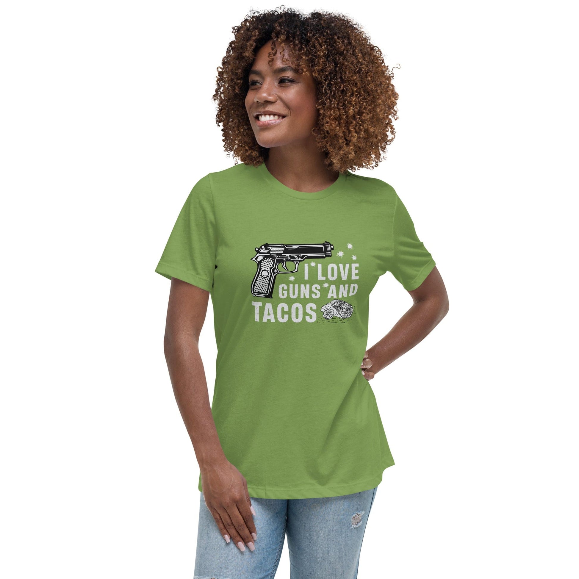 Liberty & Lead Apparel Leaf / S I Love Guns and Tacos / Tacos and Guns / But First Tacos  - Ladies Relaxed Tee