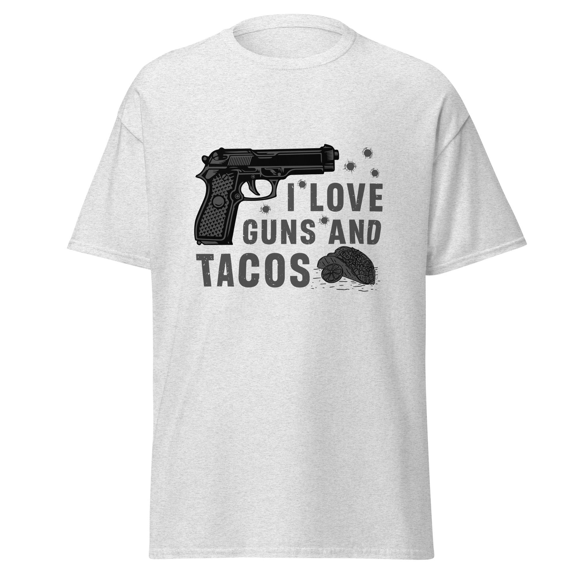 Liberty & Lead Apparel Ash / S I Love Guns and Tacos / Tacos and Guns / But First Tacos - Men's Classic Tee