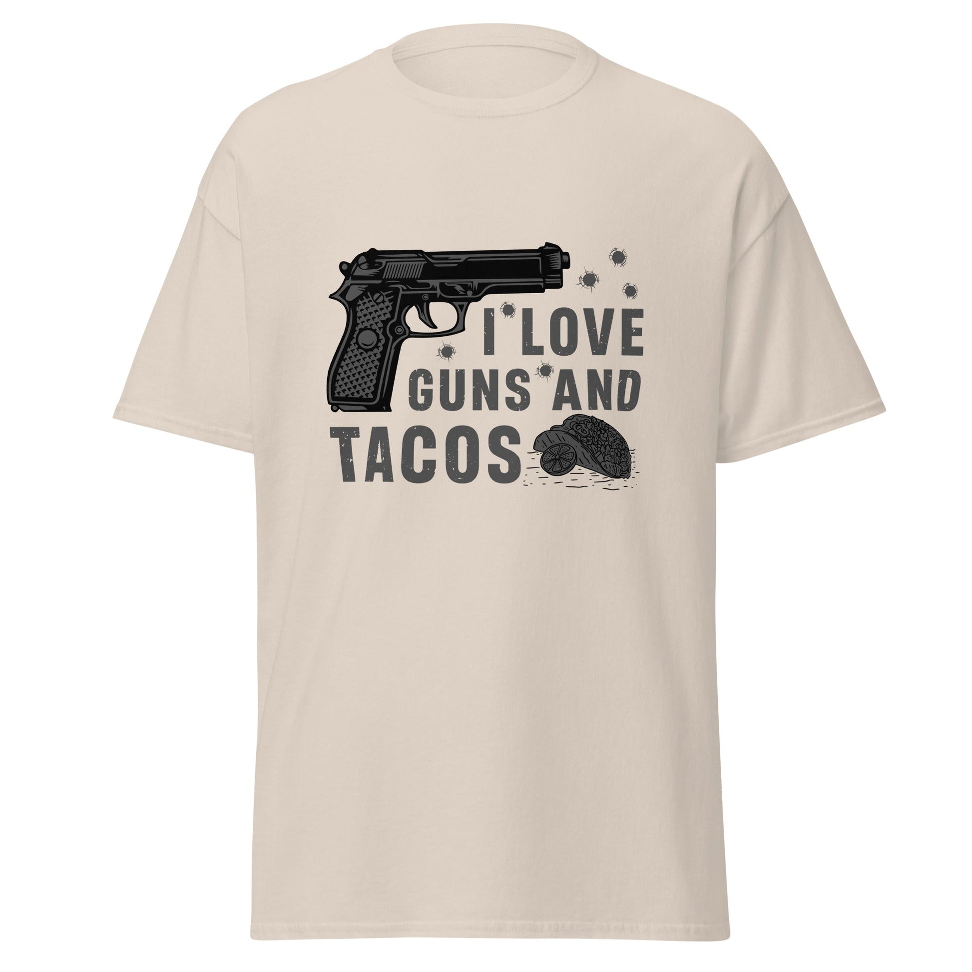 Liberty & Lead Apparel Natural / S I Love Guns and Tacos / Tacos and Guns / But First Tacos - Men's Classic Tee