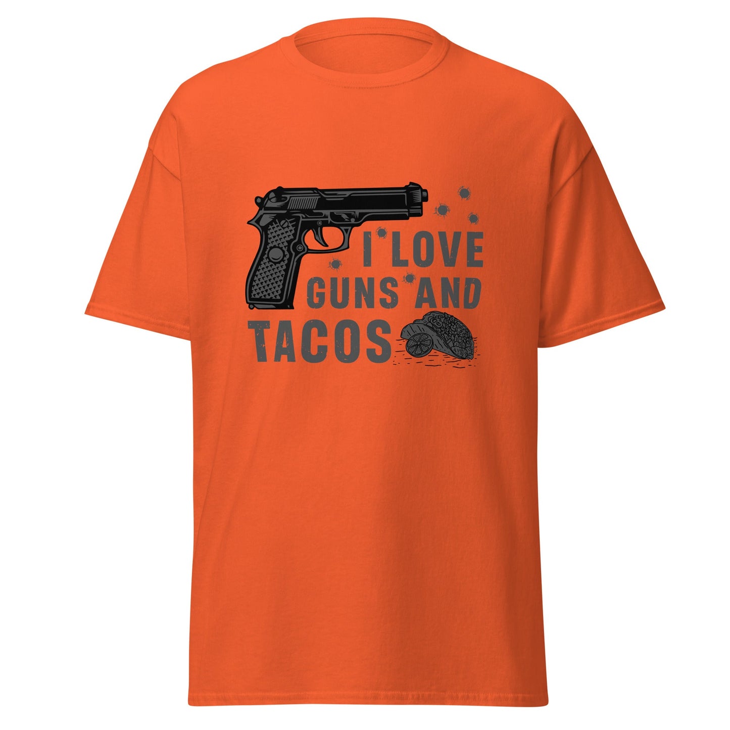 Liberty & Lead Apparel Orange / S I Love Guns and Tacos / Tacos and Guns / But First Tacos - Men's Classic Tee