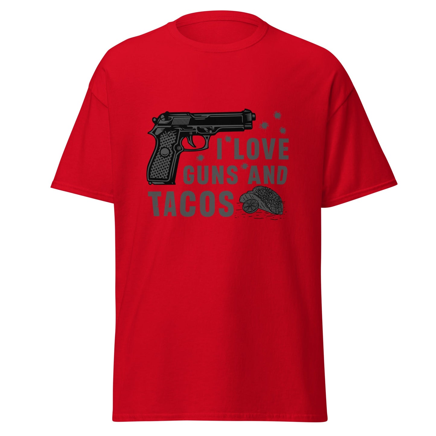 Liberty & Lead Apparel Red / S I Love Guns and Tacos / Tacos and Guns / But First Tacos - Men's Classic Tee