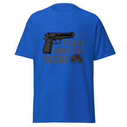 Liberty & Lead Apparel Royal / S I Love Guns and Tacos / Tacos and Guns / But First Tacos - Men's Classic Tee