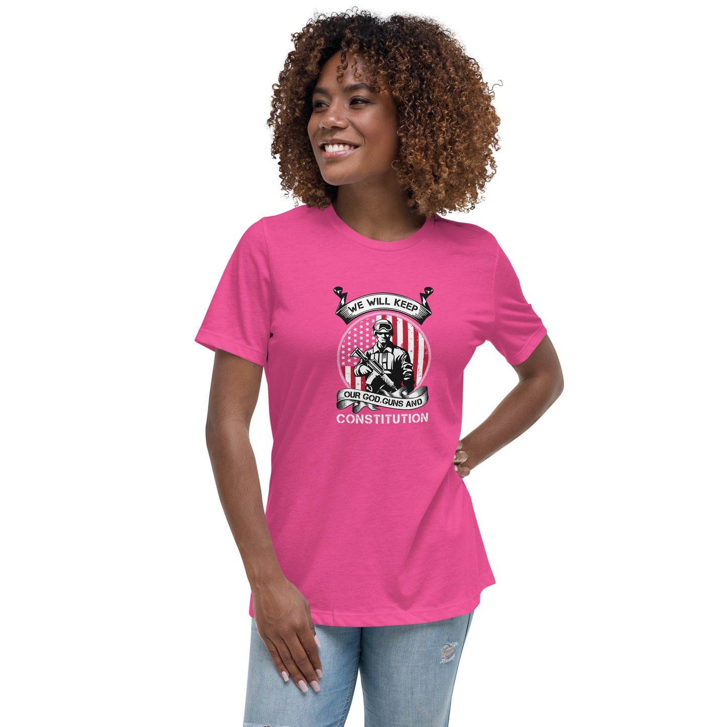 Liberty & Lead Apparel Berry / S Keep Our Guns - Ladies Relaxed Tee