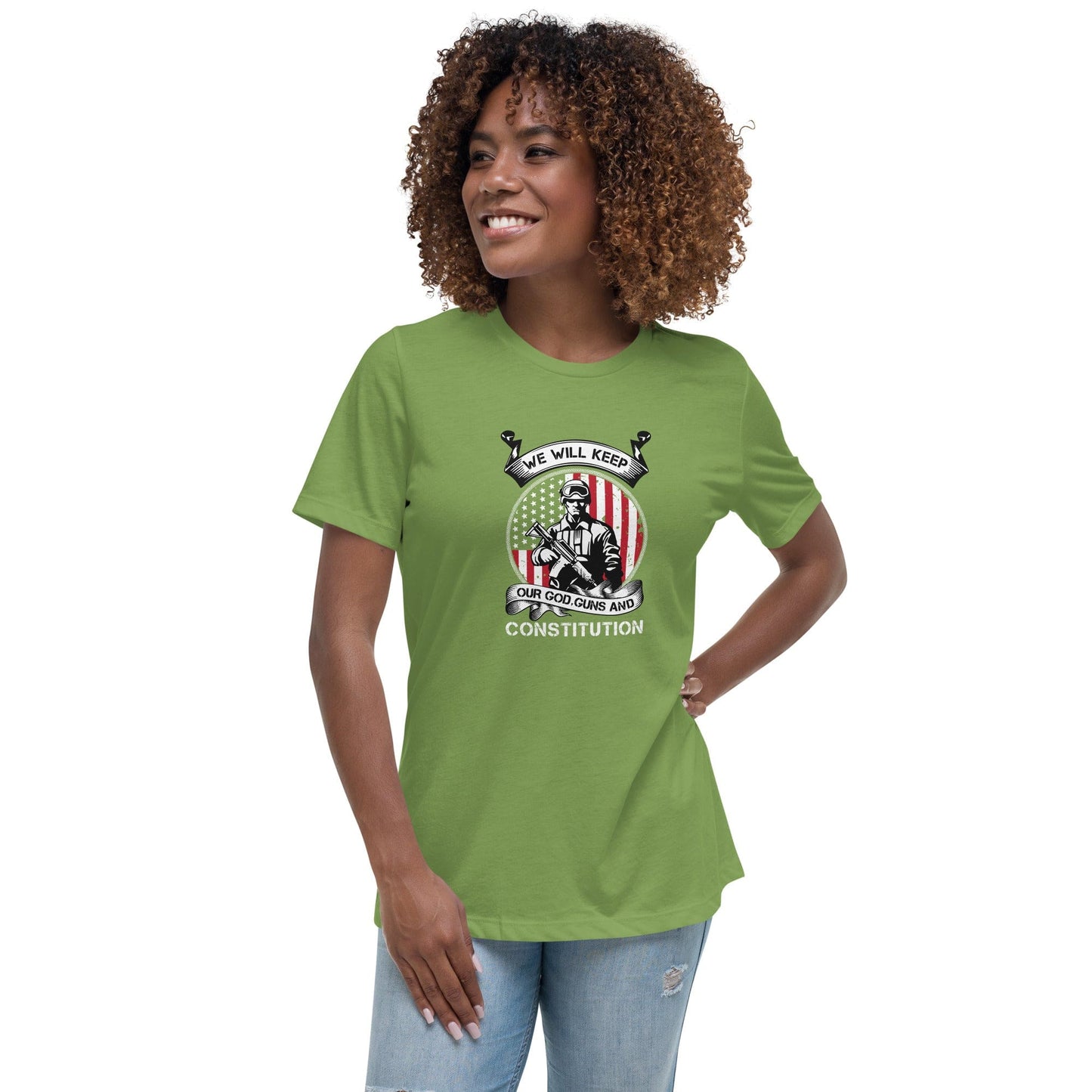 Liberty & Lead Apparel Leaf / S Keep Our Guns - Ladies Relaxed Tee