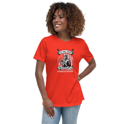 Liberty & Lead Apparel Poppy / S Keep Our Guns - Ladies Relaxed Tee