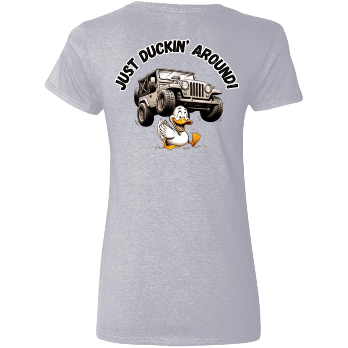 Liberty & Lead Apparel Apparel Liberty & Lead Apparel Just Duckin' Around Jeep Lovers V-Neck Ladies Tee