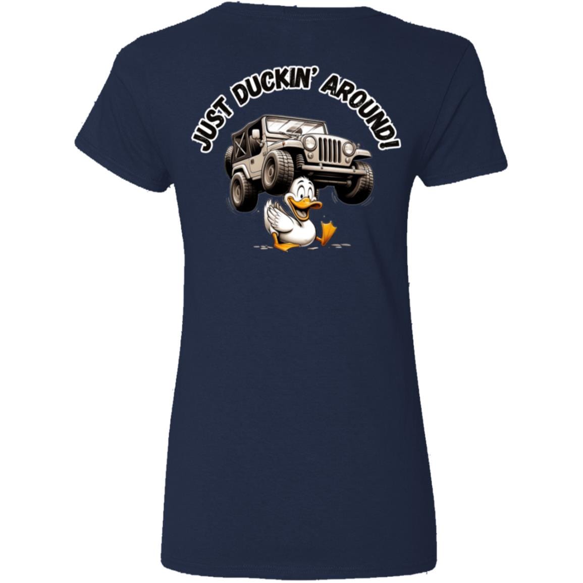 Liberty & Lead Apparel Apparel Liberty & Lead Apparel Just Duckin' Around Jeep Lovers V-Neck Ladies Tee