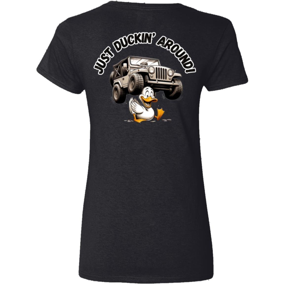 Liberty & Lead Apparel Apparel Liberty & Lead Apparel Just Duckin' Around Jeep Lovers V-Neck Ladies Tee