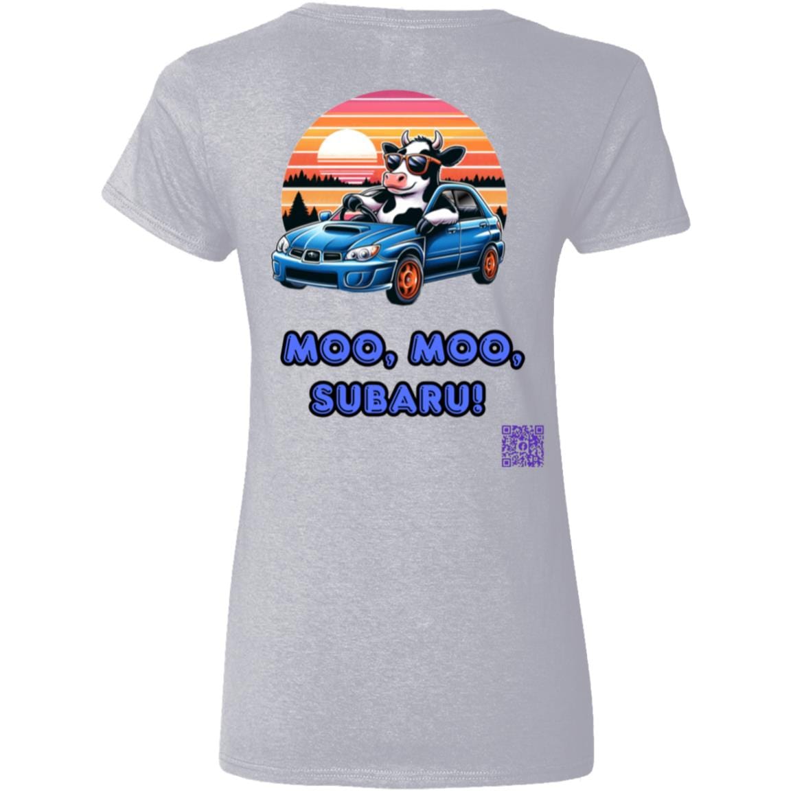 Liberty & Lead Apparel Apparel Liberty & Lead Apparel Moo Moo Subaru Lovers Ladies V-Neck Tee