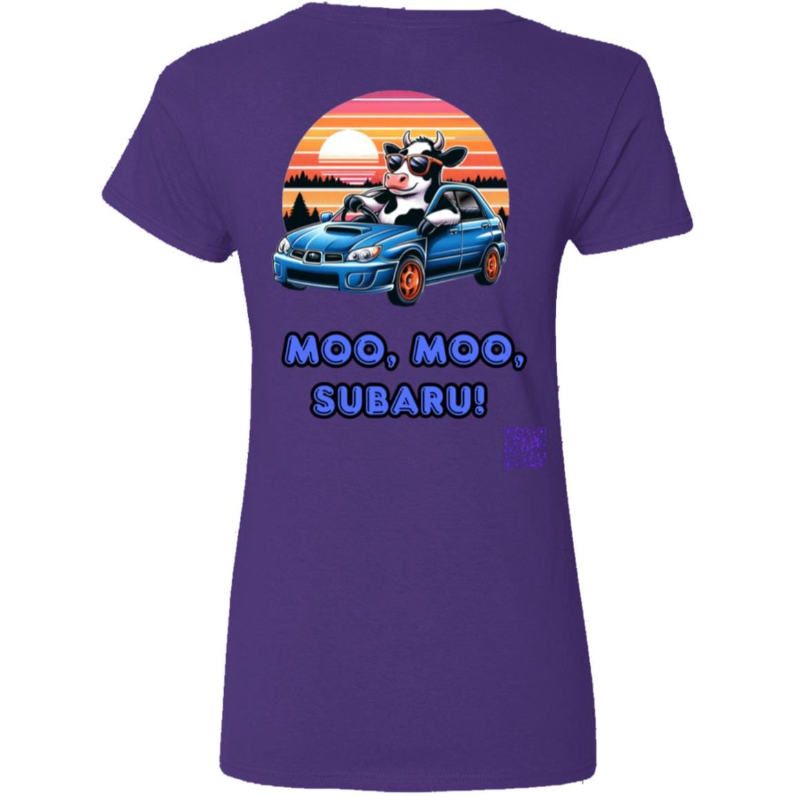 Liberty & Lead Apparel Apparel Liberty & Lead Apparel Moo Moo Subaru Lovers Ladies V-Neck Tee