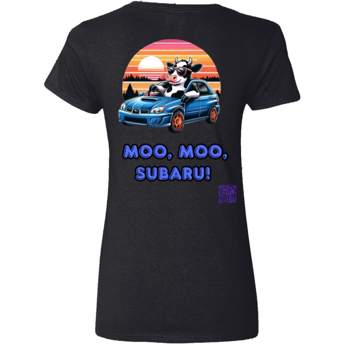 Liberty & Lead Apparel Apparel Liberty & Lead Apparel Moo Moo Subaru Lovers Ladies V-Neck Tee