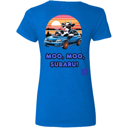 Liberty & Lead Apparel Apparel Liberty & Lead Apparel Moo Moo Subaru Lovers Ladies V-Neck Tee