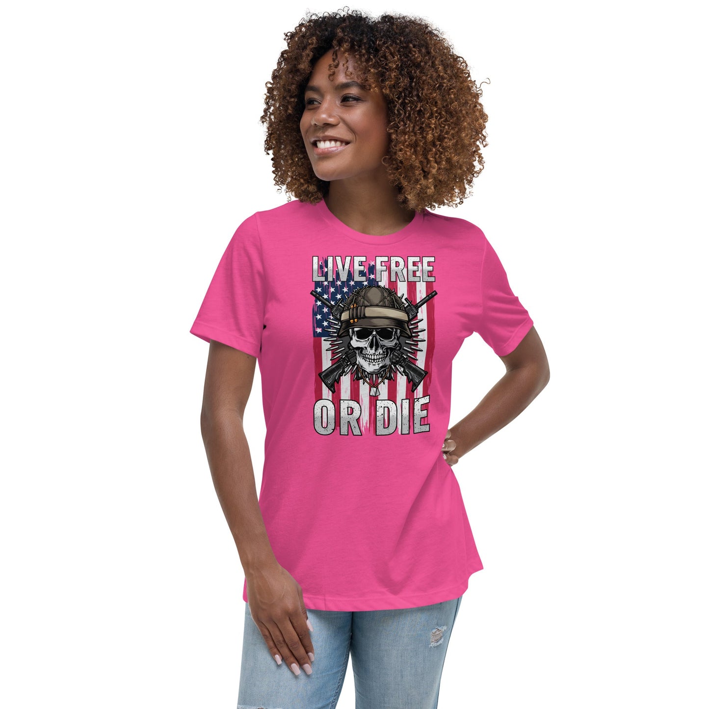 Liberty & Lead Apparel Berry / S Live Free - Ladies Relaxed Tee