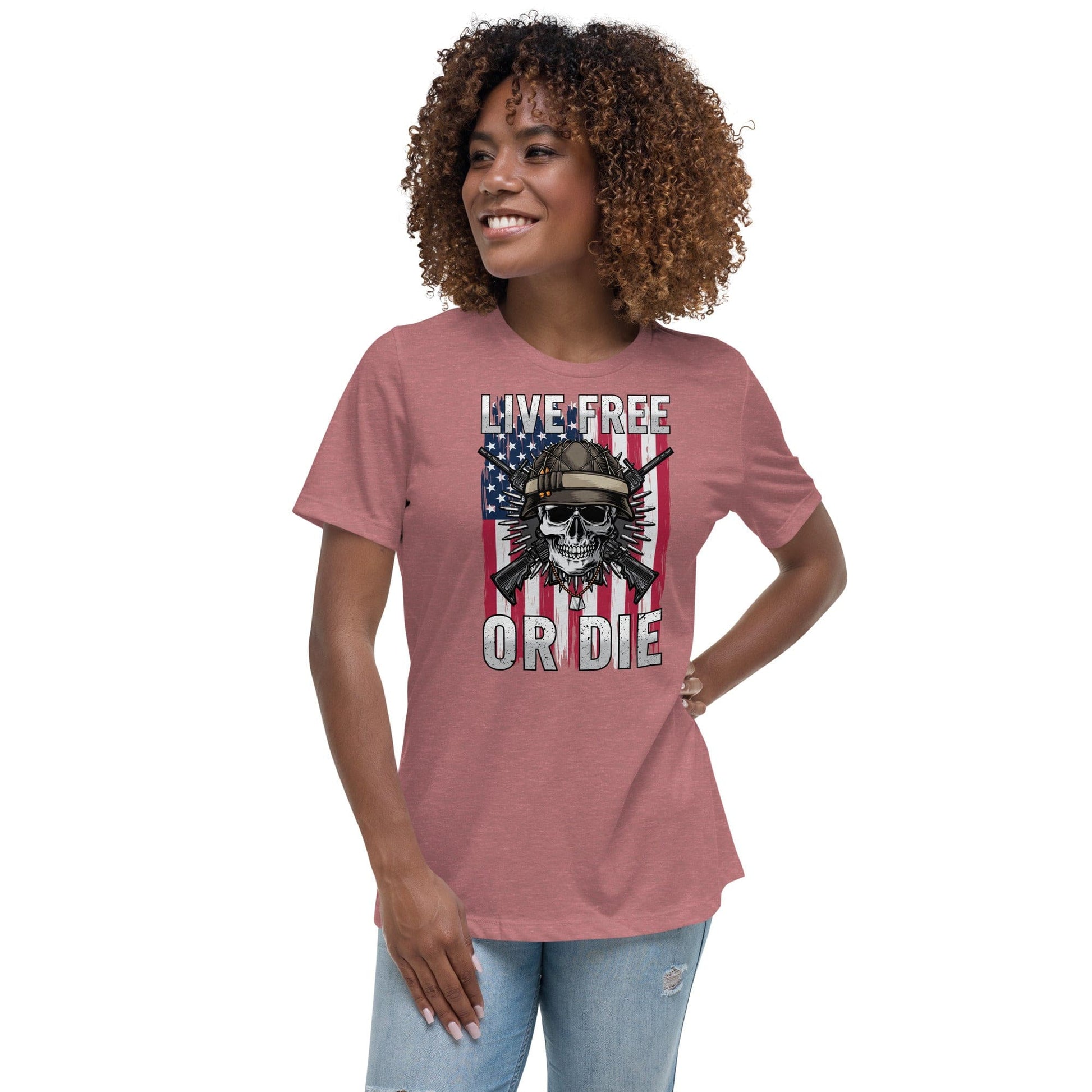 Liberty & Lead Apparel Heather Mauve / S Live Free - Ladies Relaxed Tee