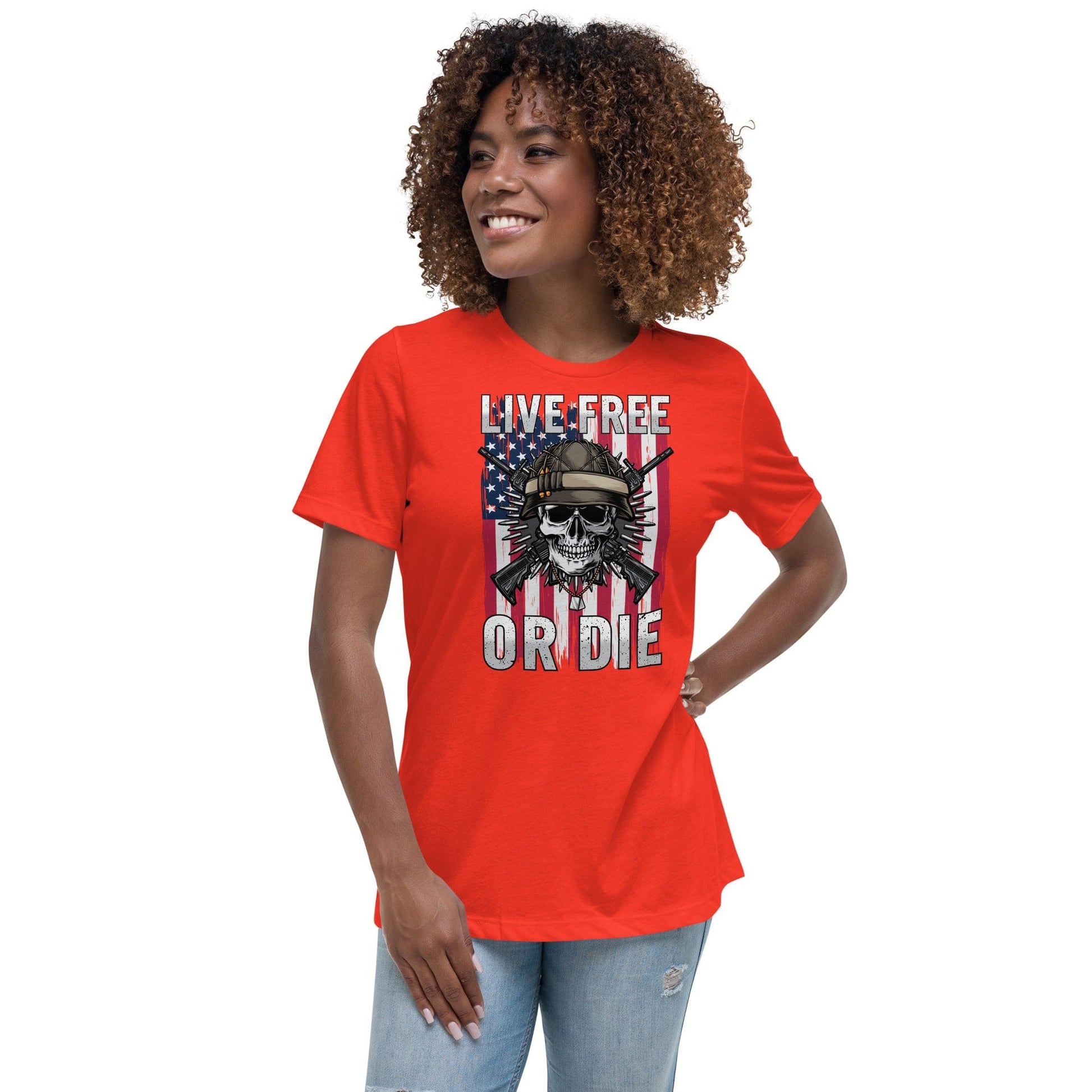 Liberty & Lead Apparel Poppy / S Live Free - Ladies Relaxed Tee