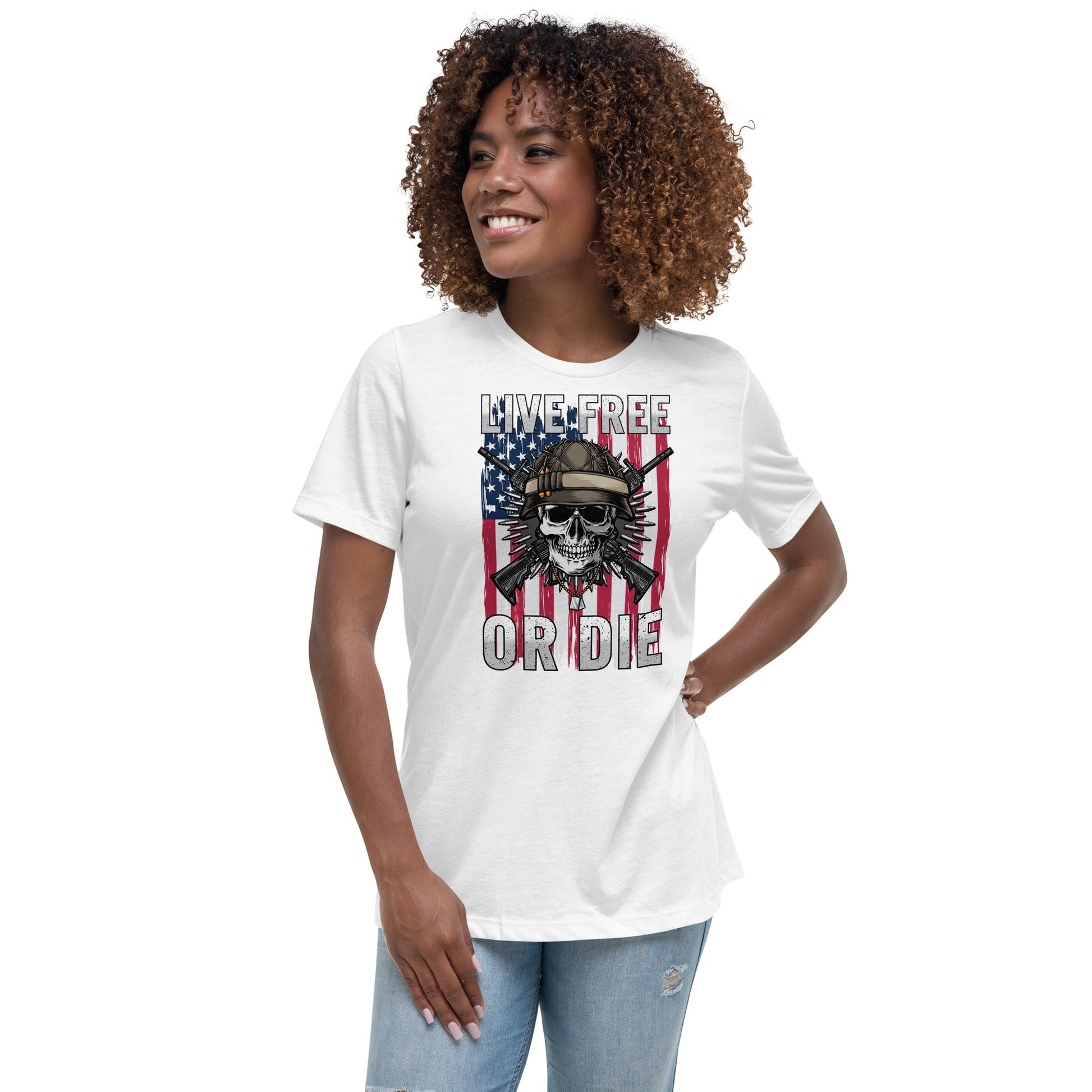 Liberty & Lead Apparel White / S Live Free - Ladies Relaxed Tee