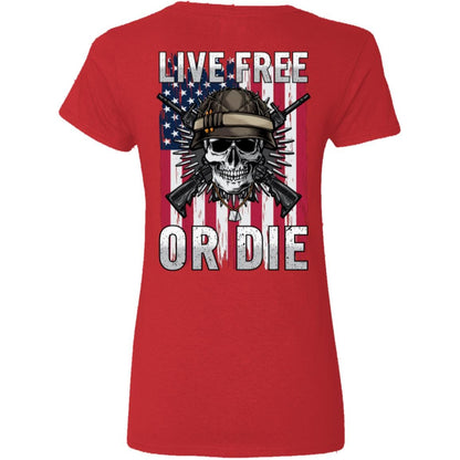 Liberty & Lead Apparel Apparel Live Free or Die - Ladies V-Neck Tee