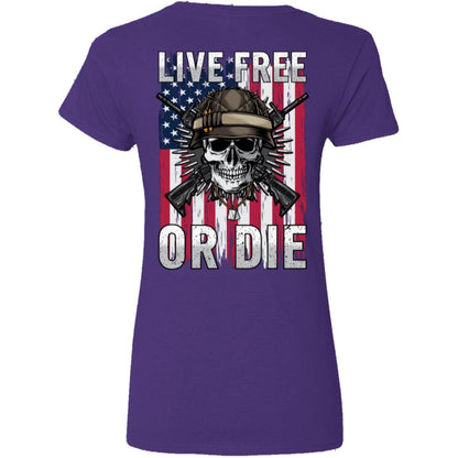 Liberty & Lead Apparel Apparel Live Free or Die - Ladies V-Neck Tee