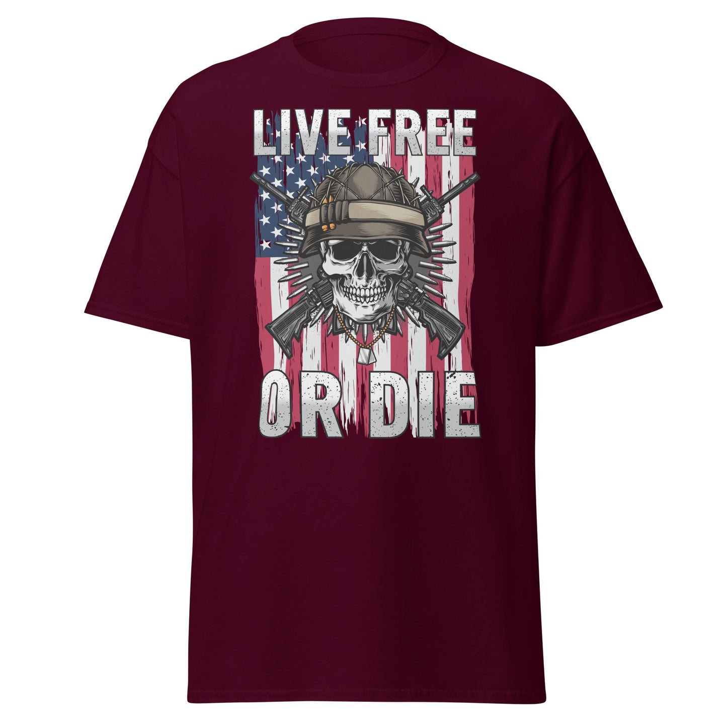 Liberty & Lead Apparel Maroon / S Live Free or Die - Men's Classic Tee