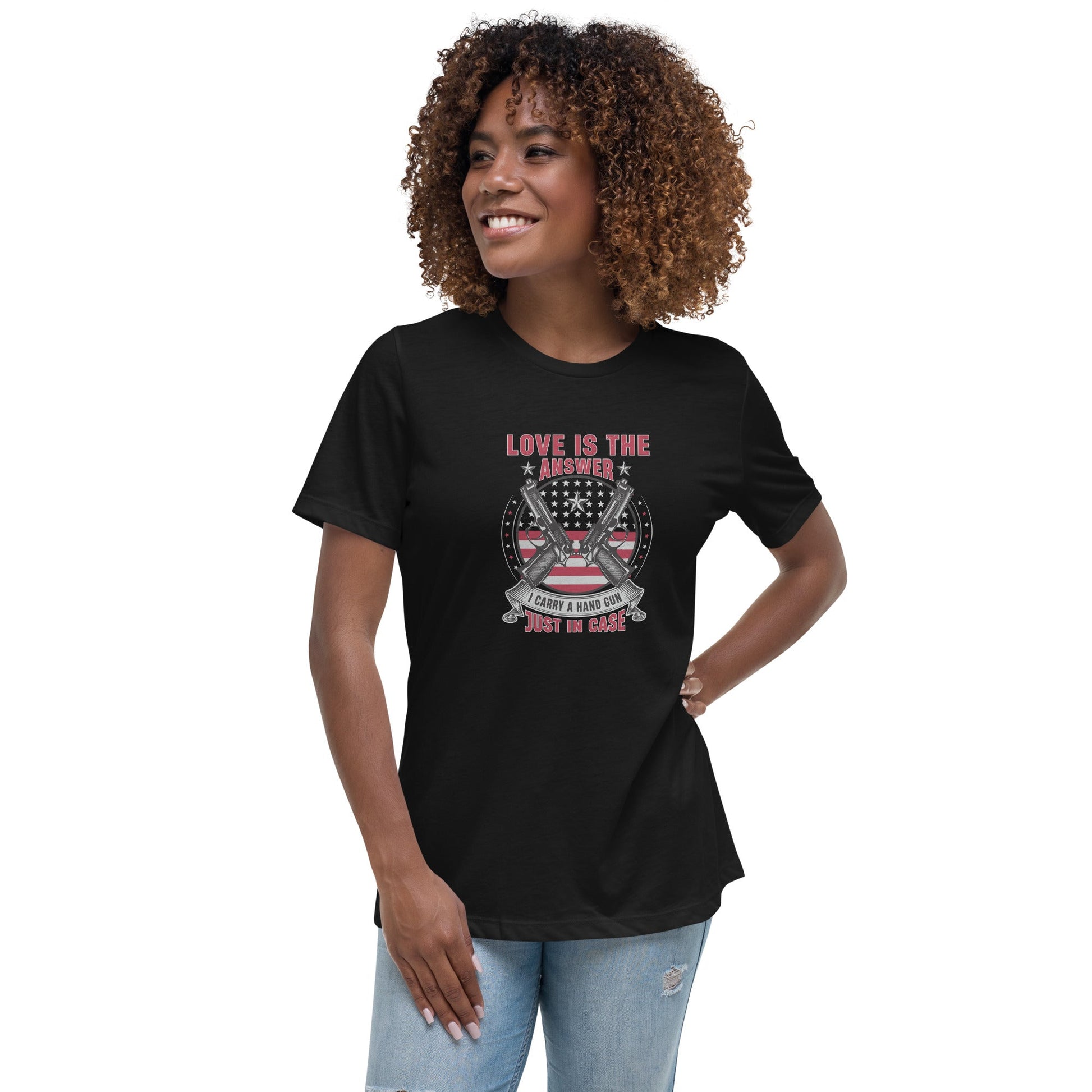 Liberty & Lead Apparel Black / S Love is The Answer - Ladies Relaxed Tee