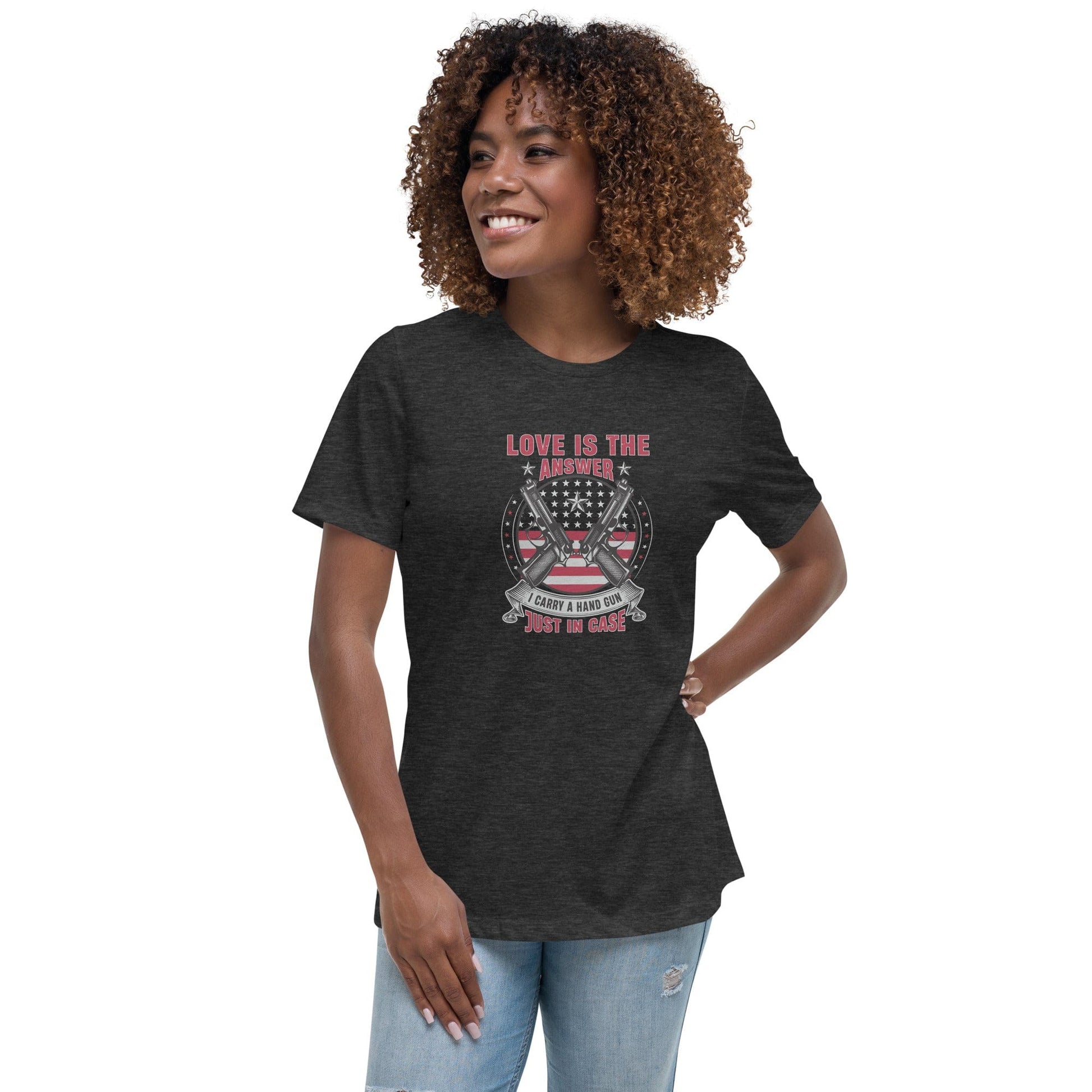 Liberty & Lead Apparel Dark Grey Heather / S Love is The Answer - Ladies Relaxed Tee