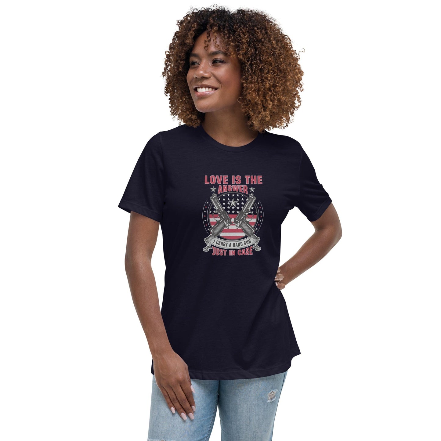 Liberty & Lead Apparel Navy / S Love is The Answer - Ladies Relaxed Tee