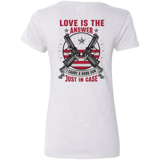 Liberty & Lead Apparel Apparel Love is the Answer - Ladies V Neck Tee