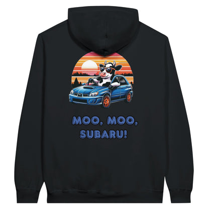 Liberty & Lead Apparel Print Material Moo Moo Subaru Subie Lovers Funny Cow - Unisex Hoodie