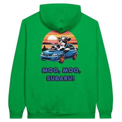 Liberty & Lead Apparel Print Material Moo Moo Subaru Subie Lovers Funny Cow - Unisex Hoodie