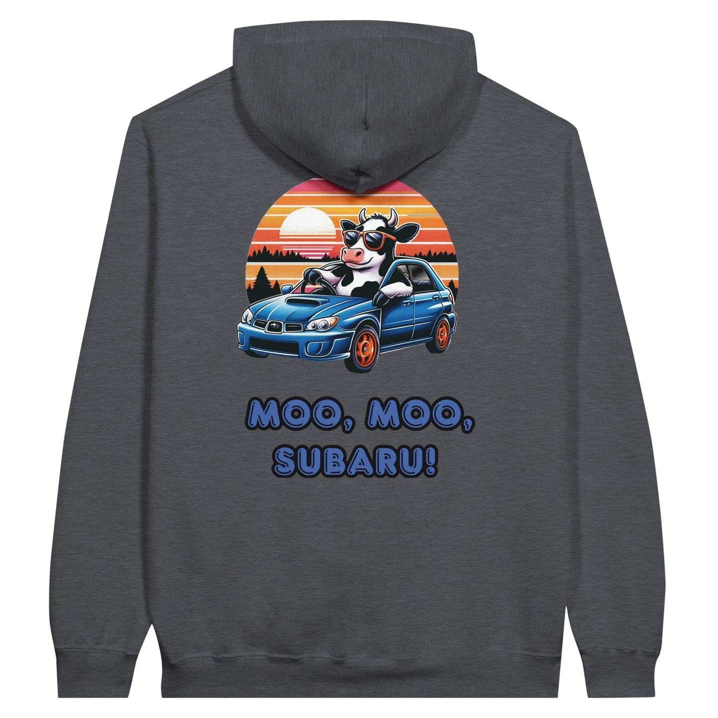 Liberty & Lead Apparel Print Material Dark Heather / S Moo Moo Subaru Subie Lovers Funny Cow - Unisex Hoodie