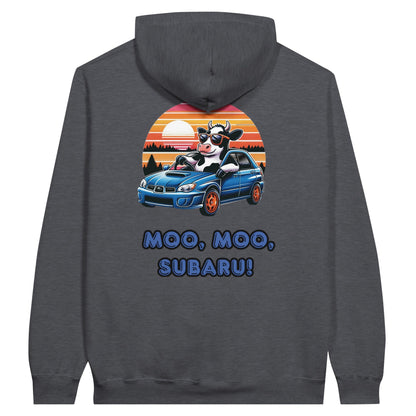 Liberty & Lead Apparel Print Material Dark Heather / S Moo Moo Subaru Subie Lovers Funny Cow - Unisex Hoodie