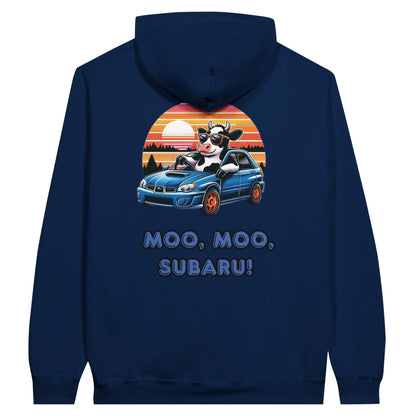 Liberty & Lead Apparel Print Material Navy / S Moo Moo Subaru Subie Lovers Funny Cow - Unisex Hoodie