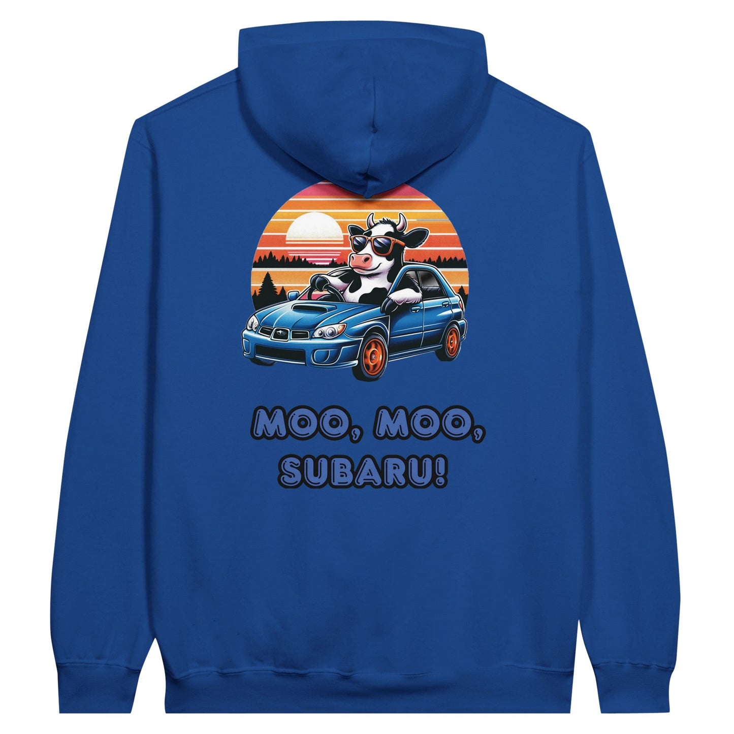 Liberty & Lead Apparel Print Material Royal / S Moo Moo Subaru Subie Lovers Funny Cow - Unisex Hoodie