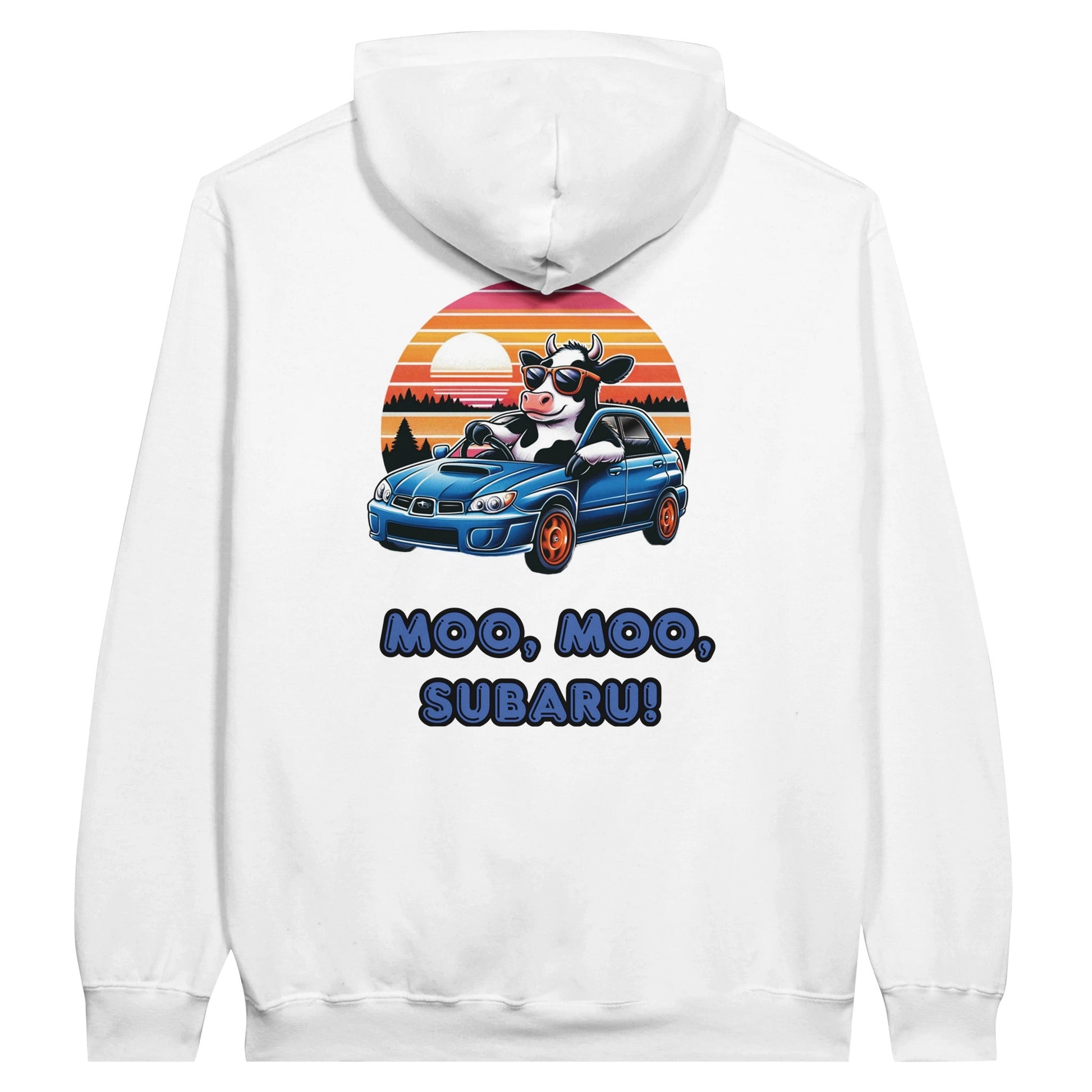 Liberty & Lead Apparel Print Material White / S Moo Moo Subaru Subie Lovers Funny Cow - Unisex Hoodie