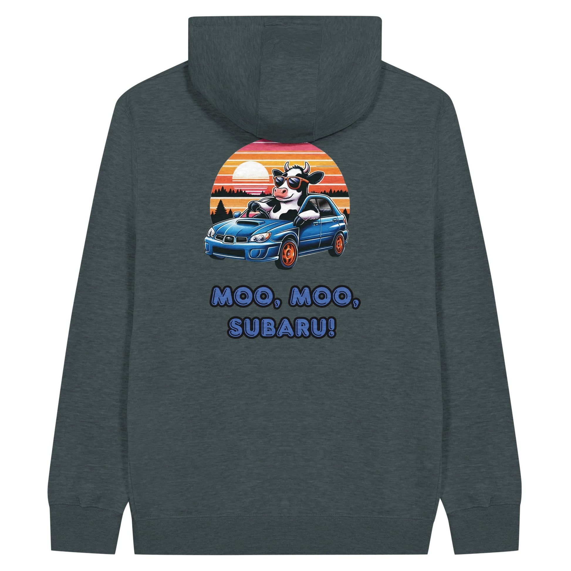 Liberty & Lead Apparel Print Material Moo Moo Subaru Subie Lovers Funny Cow - Unisex Zip Hoodies