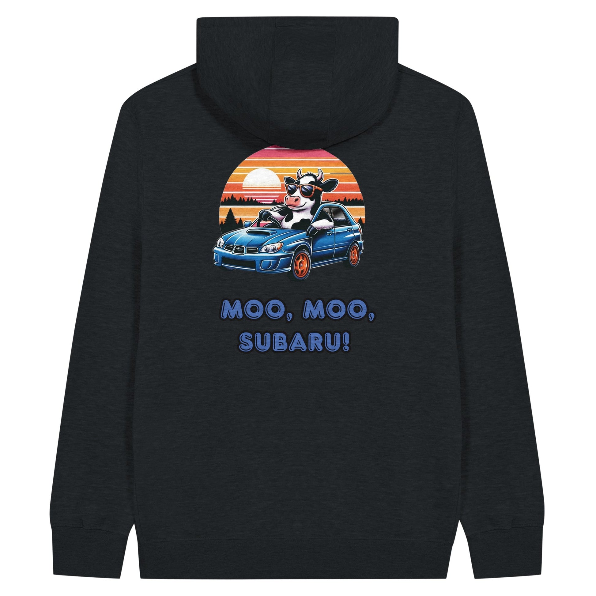 Liberty & Lead Apparel Print Material Black / S Moo Moo Subaru Subie Lovers Funny Cow - Unisex Zip Hoodies