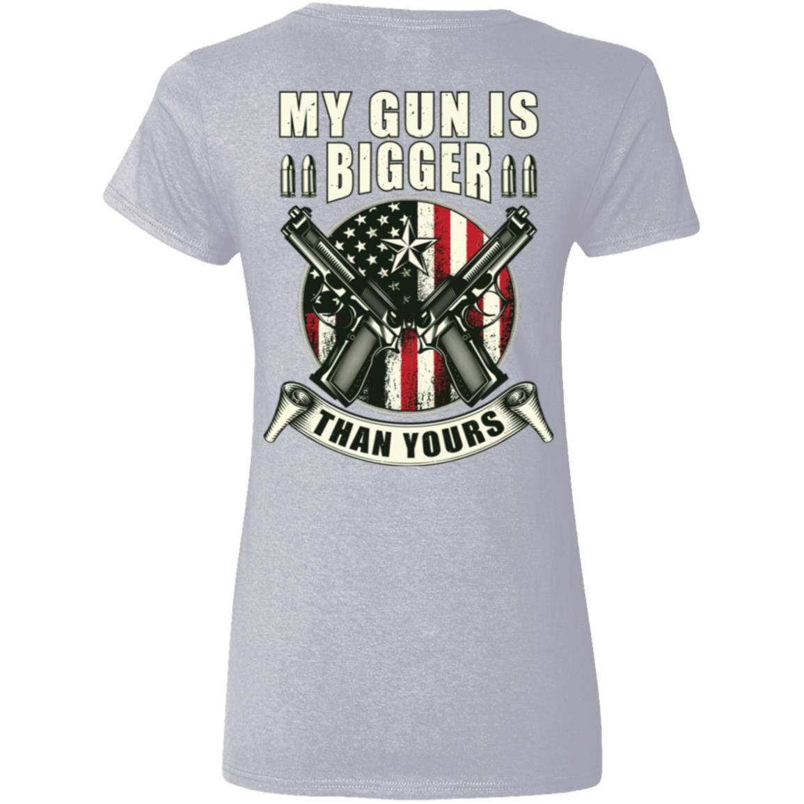 Liberty & Lead Apparel Apparel My Gun is Bigger - Ladies V-Neck Tee