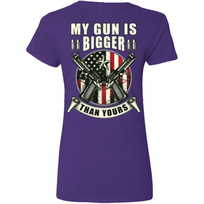 Liberty & Lead Apparel Apparel My Gun is Bigger - Ladies V-Neck Tee