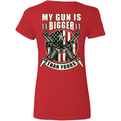 Liberty & Lead Apparel Apparel My Gun is Bigger - Ladies V-Neck Tee