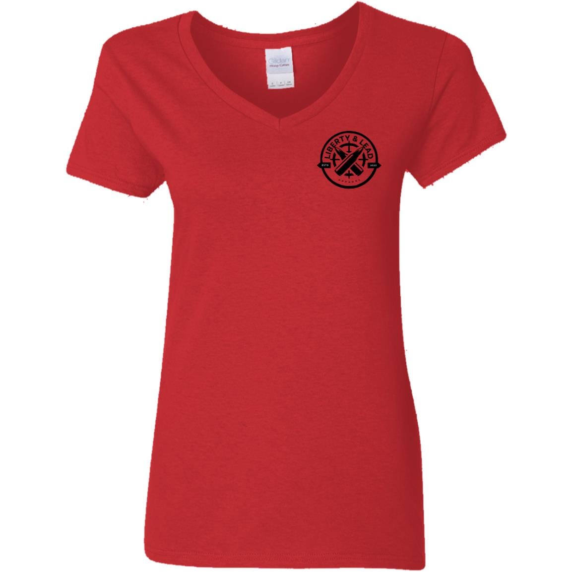 Liberty & Lead Apparel Apparel Red / S My Gun is Bigger - Ladies V-Neck Tee