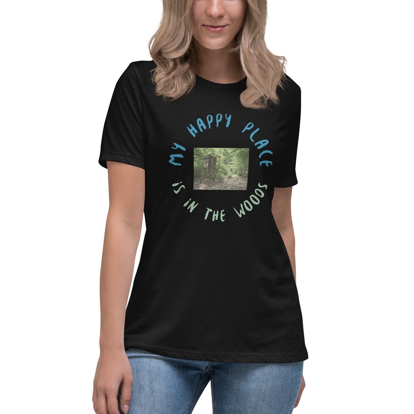 Liberty & Lead Apparel Black / S My Happy Place - Ladies Relaxed Tee