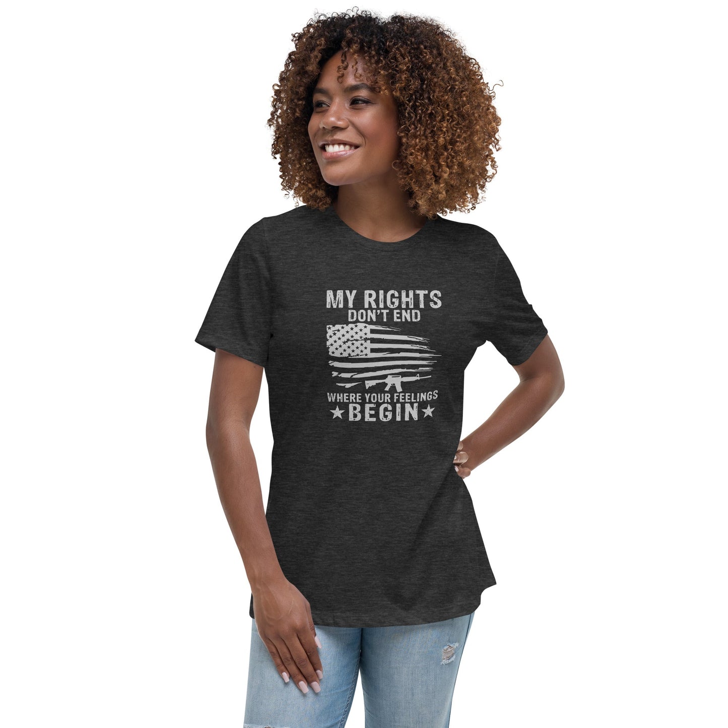 Liberty & Lead Apparel Dark Grey Heather / S My Rights - Ladies Relaxed Tee