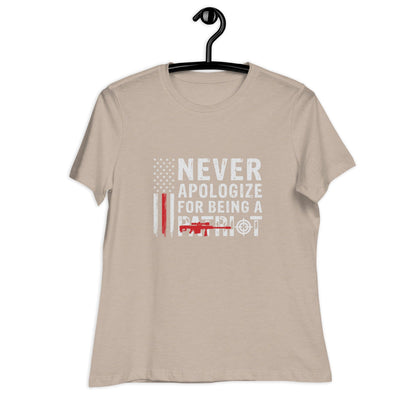 Liberty & Lead Apparel Never Apologize - Ladies Relaxed Tee