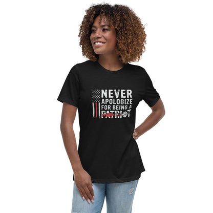 Liberty & Lead Apparel Black / S Never Apologize - Ladies Relaxed Tee