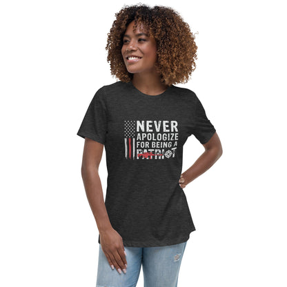 Liberty & Lead Apparel Dark Grey Heather / S Never Apologize - Ladies Relaxed Tee