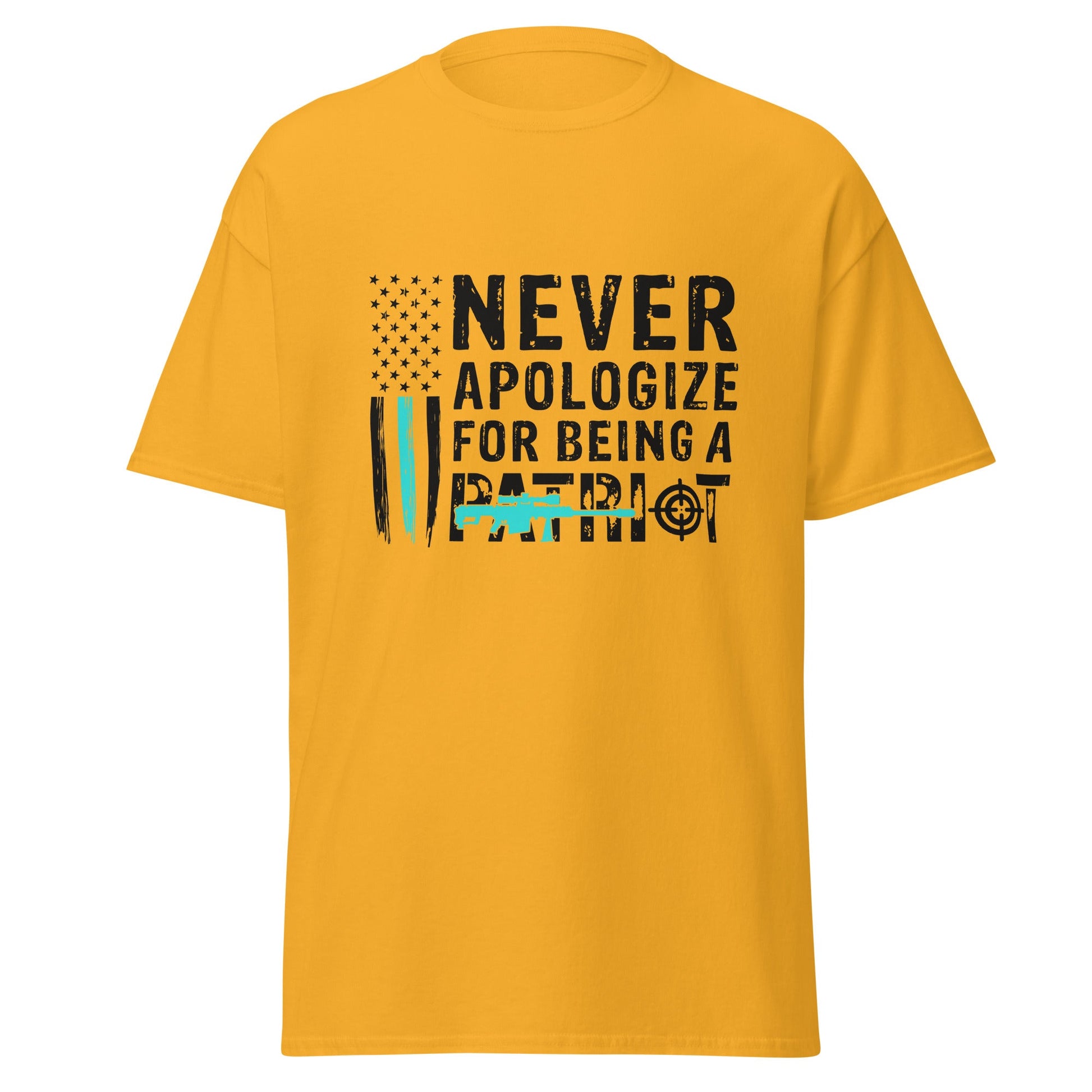 Liberty & Lead Apparel Gold / S Never Apologize - Men's Classic Tee